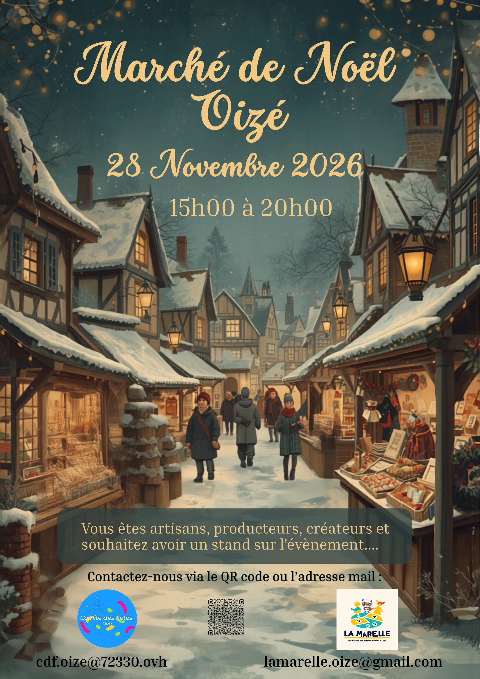 Affiche Marché de noël Oizé - Exposants